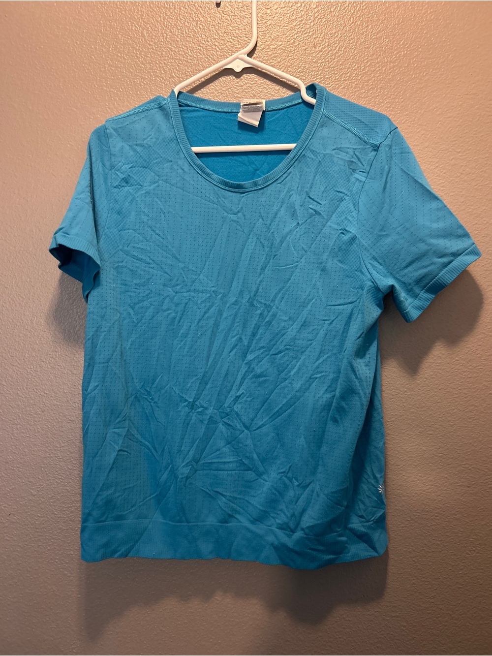 Athleta In Motion Performance Tee Shirt Womens XL Blue Short Sleeve Workout Top